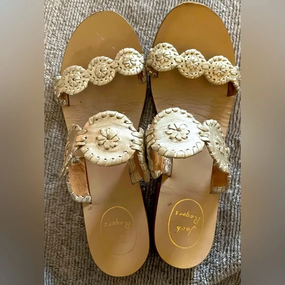 Jack Rogers Lauren Sandals - Metallic Gold - Picture 1 of 5